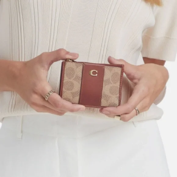 COACH Signature Coated Canvas Skinny Mini ID Wallet - Picture 4 of 9